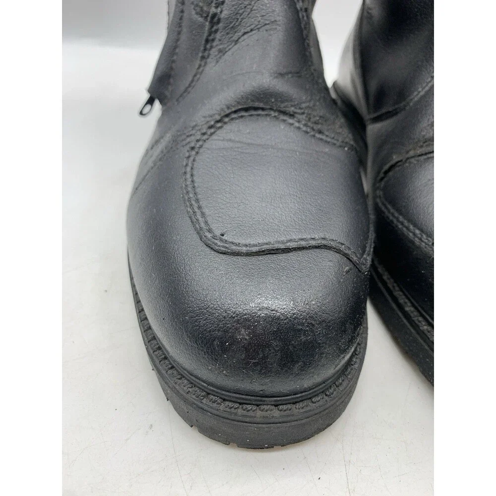 Sidi Motorcyle Boots Men SZ US 11.5 EU 46 Black Leather Side Zip Riding Touring